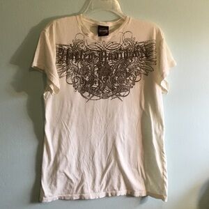Harley-Davidson White Tee with Black and Orange Shield Logo